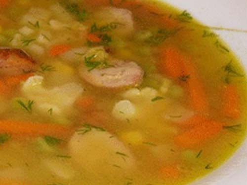 Как варить суп с колбасой