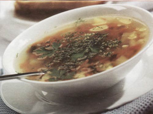 Легкий куриный суп с грибами