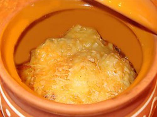Печень с картофелем в горшочке