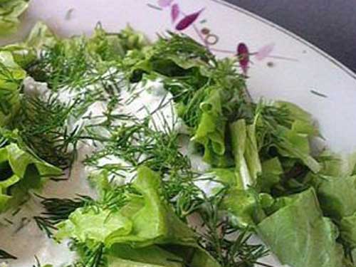 Салат зеленый с брынзой